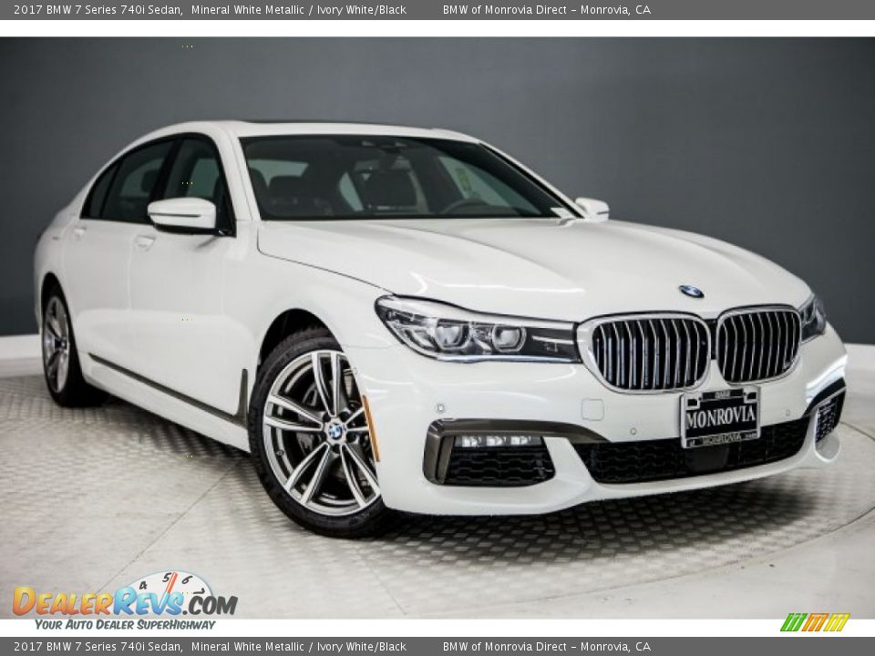 2017 BMW 7 Series 740i Sedan Mineral White Metallic / Ivory White/Black Photo #12