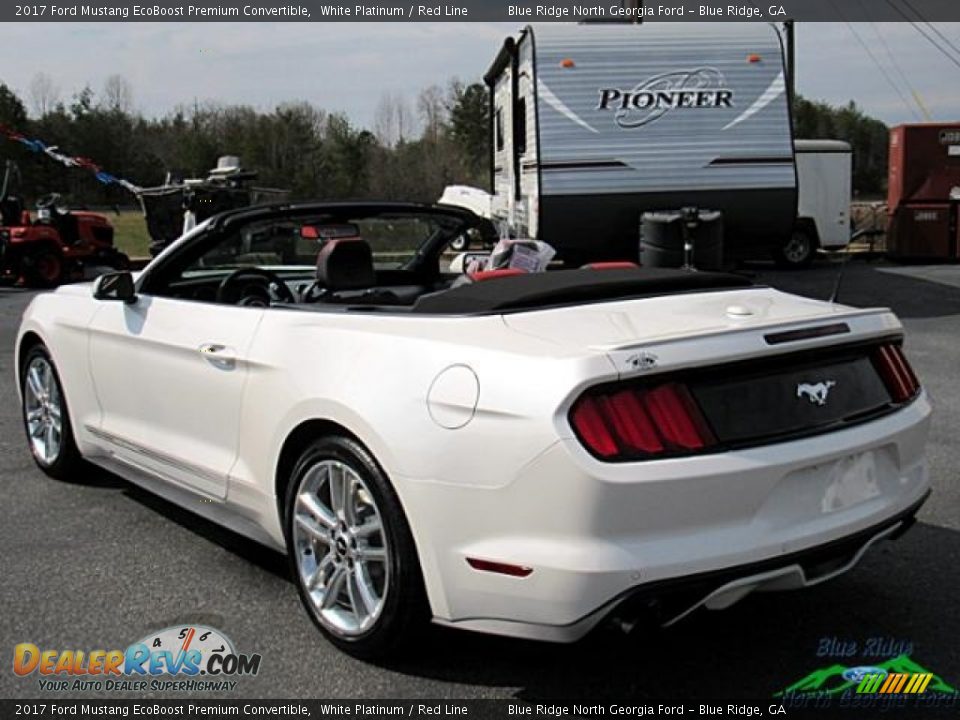 2017 Ford Mustang EcoBoost Premium Convertible White Platinum / Red Line Photo #3