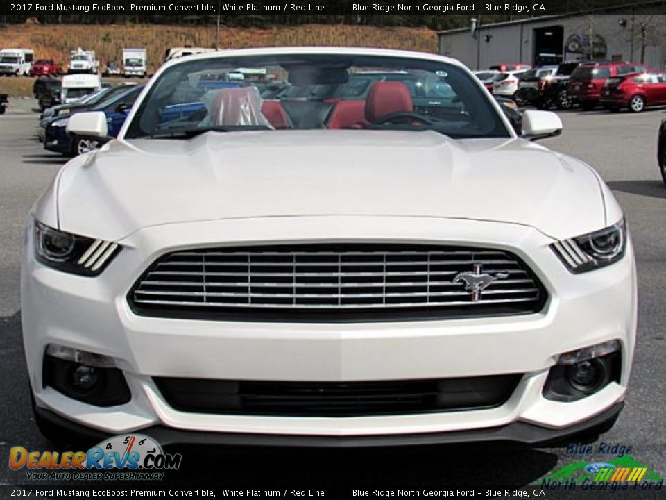 2017 Ford Mustang EcoBoost Premium Convertible White Platinum / Red Line Photo #4