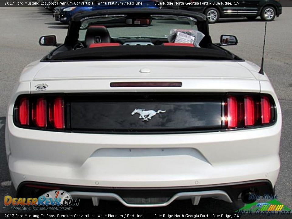 2017 Ford Mustang EcoBoost Premium Convertible White Platinum / Red Line Photo #5