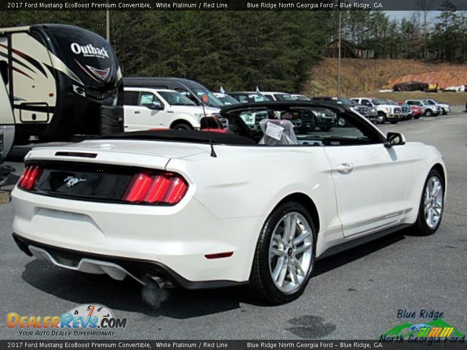2017 Ford Mustang EcoBoost Premium Convertible White Platinum / Red Line Photo #6
