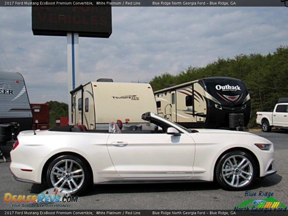 2017 Ford Mustang EcoBoost Premium Convertible White Platinum / Red Line Photo #7