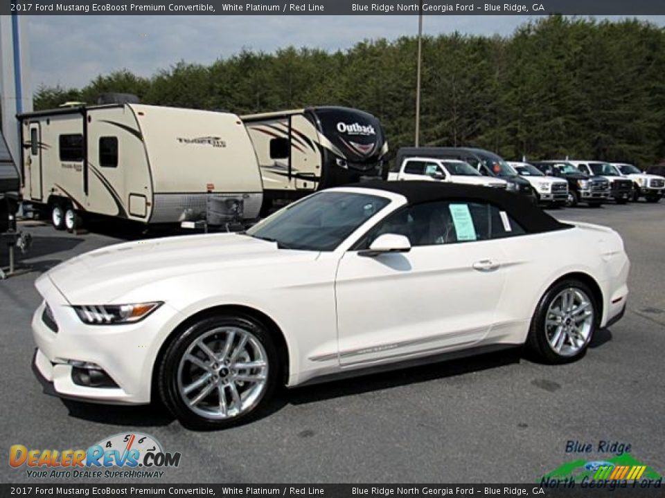 2017 Ford Mustang EcoBoost Premium Convertible White Platinum / Red Line Photo #9