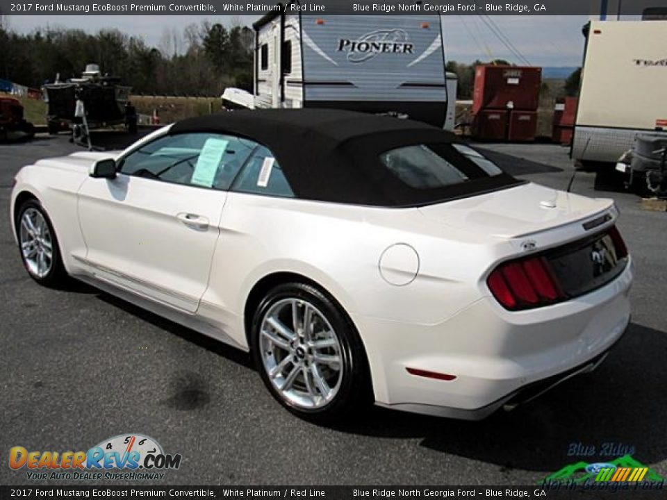 2017 Ford Mustang EcoBoost Premium Convertible White Platinum / Red Line Photo #10