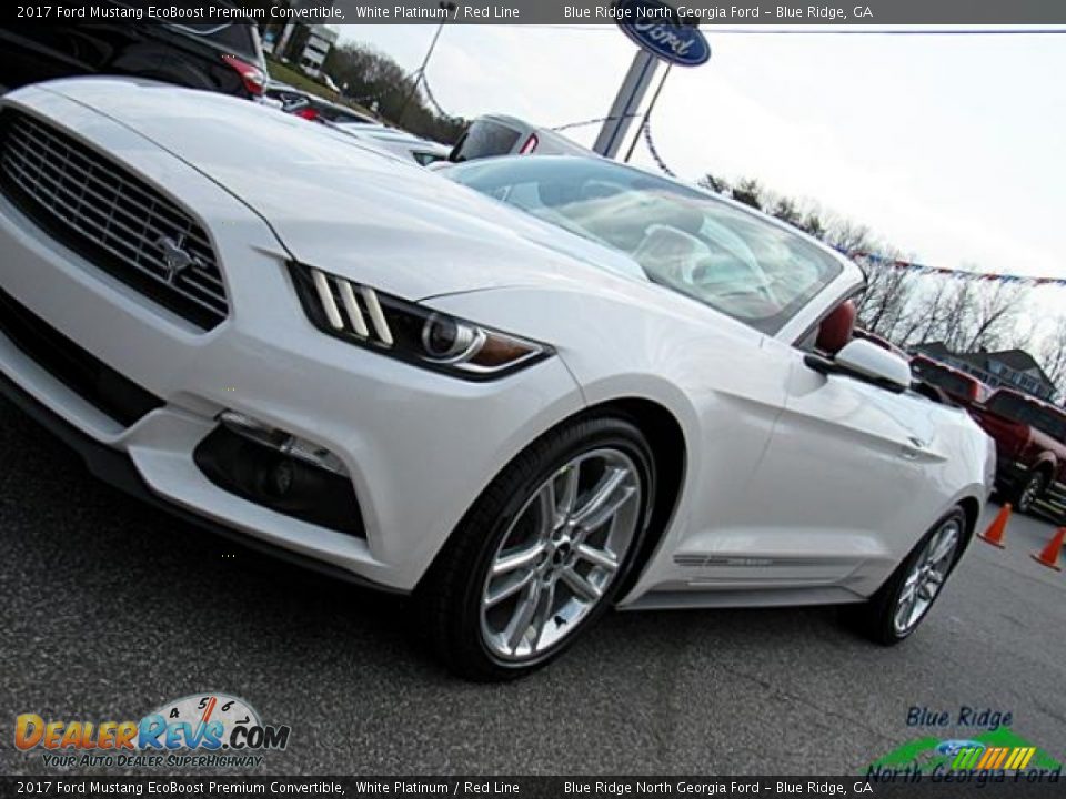 2017 Ford Mustang EcoBoost Premium Convertible White Platinum / Red Line Photo #30
