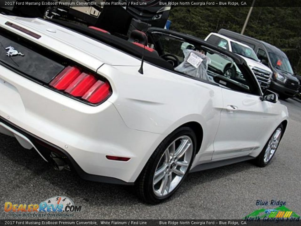2017 Ford Mustang EcoBoost Premium Convertible White Platinum / Red Line Photo #32