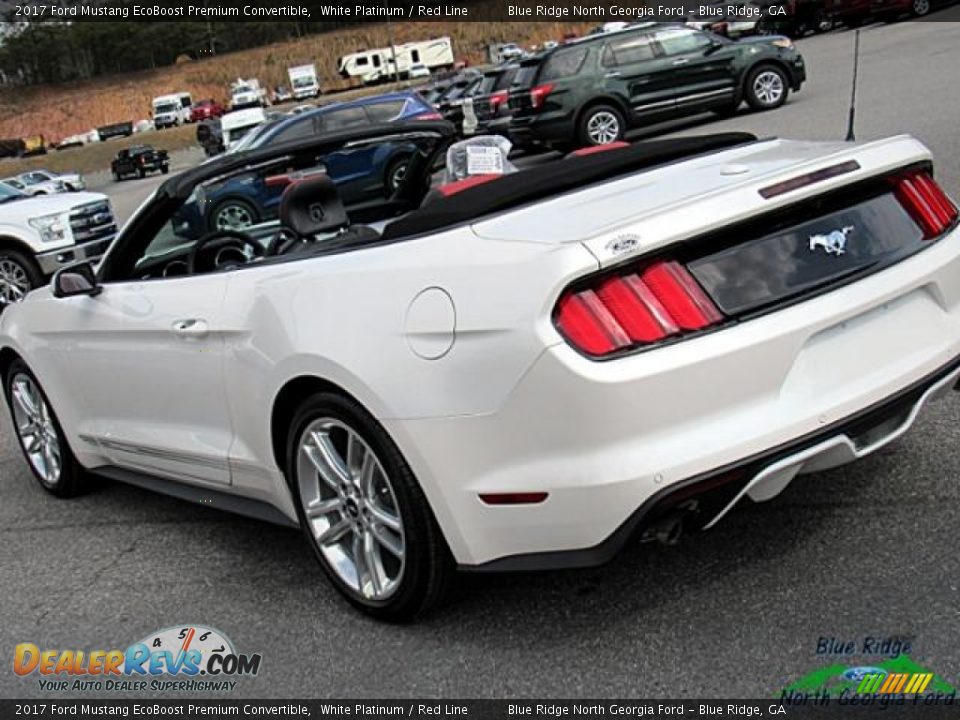 2017 Ford Mustang EcoBoost Premium Convertible White Platinum / Red Line Photo #33
