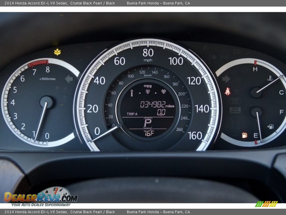 2014 Honda Accord EX-L V6 Sedan Crystal Black Pearl / Black Photo #23