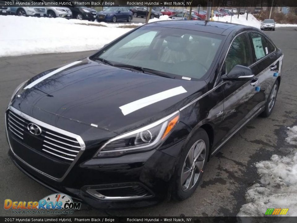 2017 Hyundai Sonata Limited Hybrid Phantom Black / Beige Photo #1