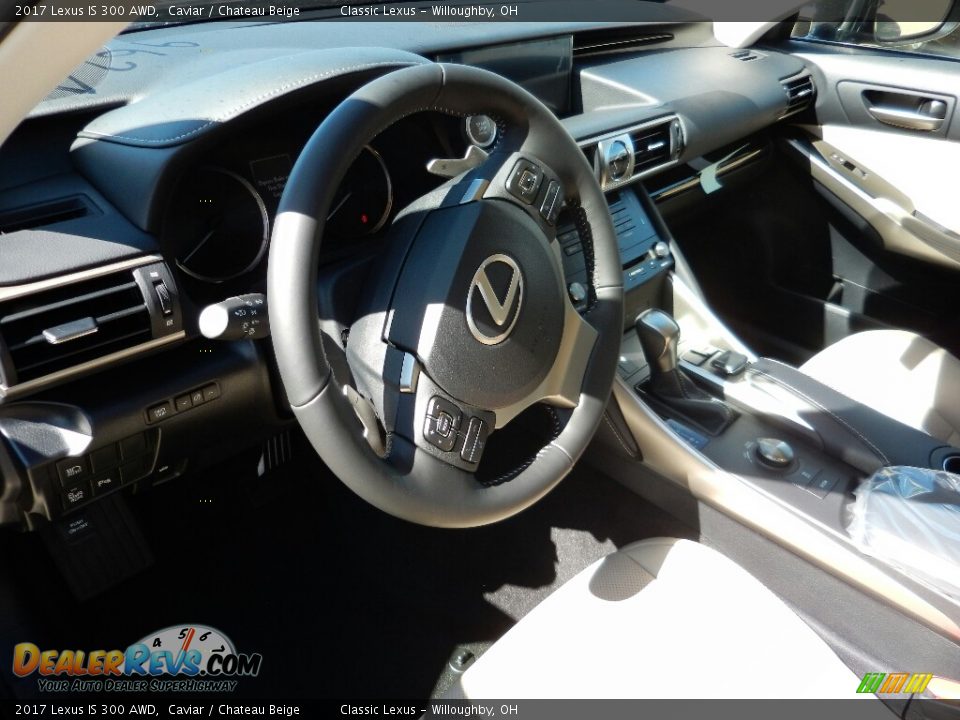 2017 Lexus IS 300 AWD Caviar / Chateau Beige Photo #2