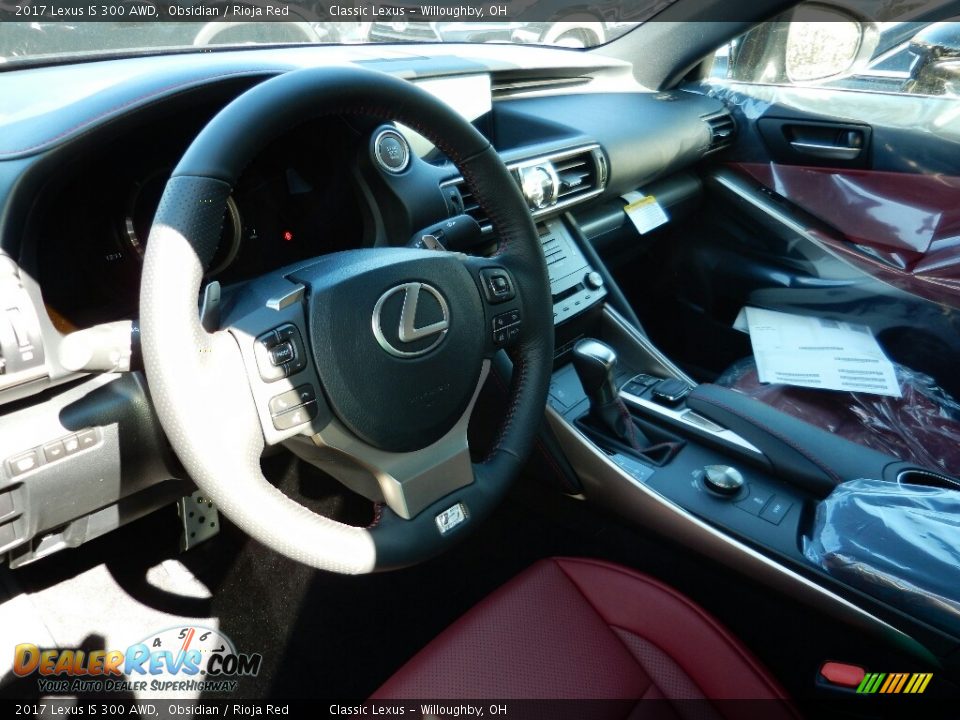 2017 Lexus IS 300 AWD Obsidian / Rioja Red Photo #2