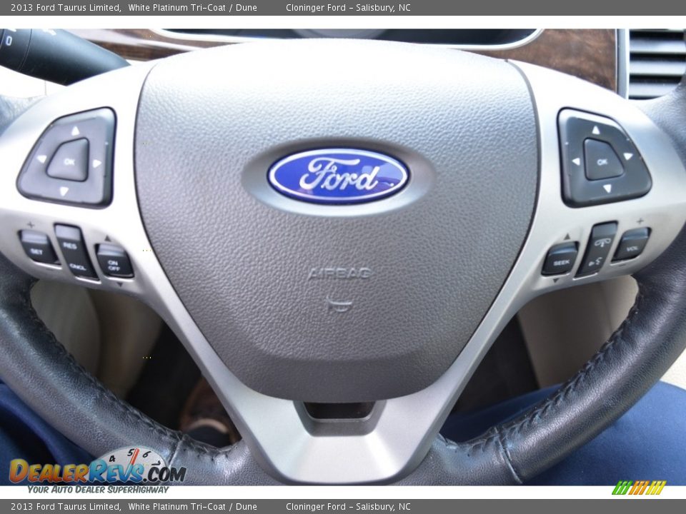 2013 Ford Taurus Limited White Platinum Tri-Coat / Dune Photo #22