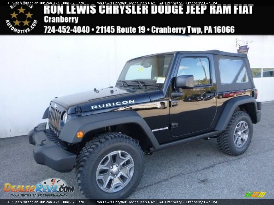 2017 Jeep Wrangler Rubicon 4x4 Black / Black Photo #1