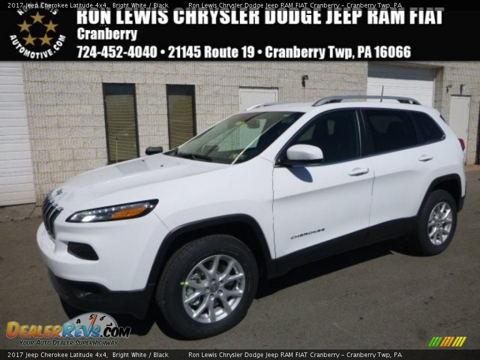 2017 Jeep Cherokee Latitude 4x4 Bright White / Black Photo #1