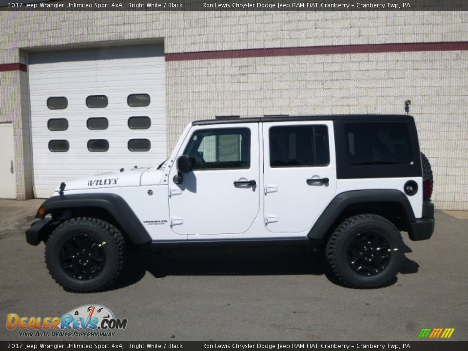 2017 Jeep Wrangler Unlimited Sport 4x4 Bright White / Black Photo #3