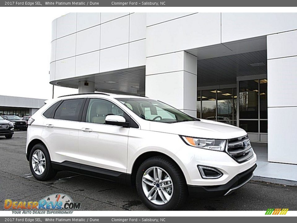 2017 Ford Edge SEL White Platinum Metallic / Dune Photo #1