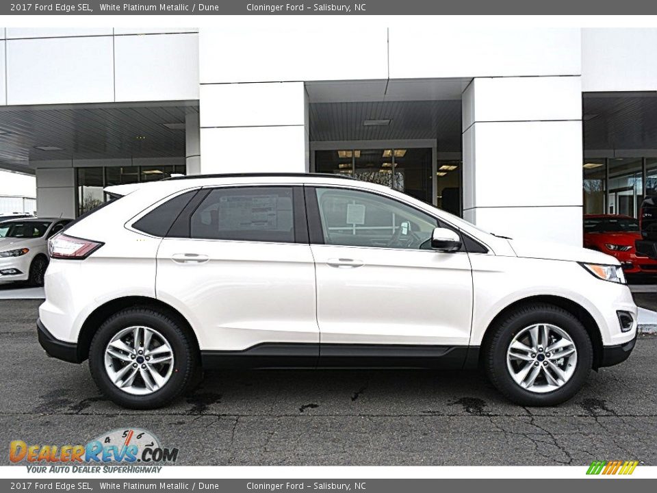 2017 Ford Edge SEL White Platinum Metallic / Dune Photo #2