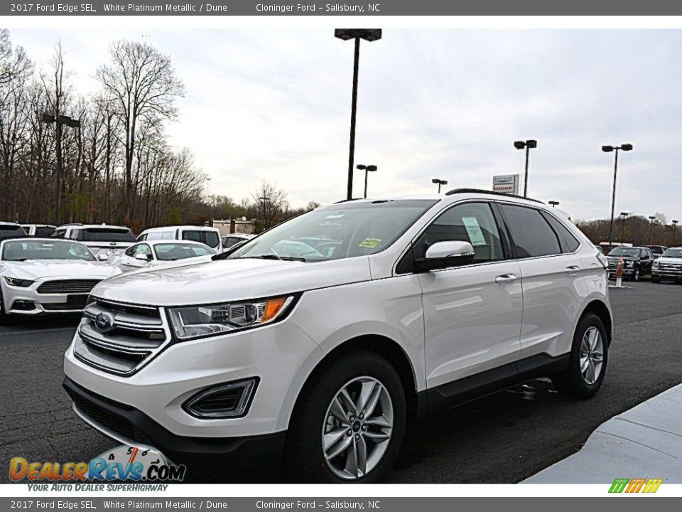 2017 Ford Edge SEL White Platinum Metallic / Dune Photo #3