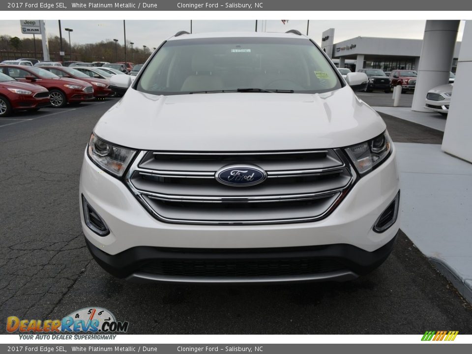 2017 Ford Edge SEL White Platinum Metallic / Dune Photo #4