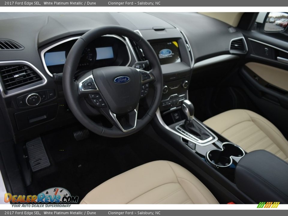 2017 Ford Edge SEL White Platinum Metallic / Dune Photo #7