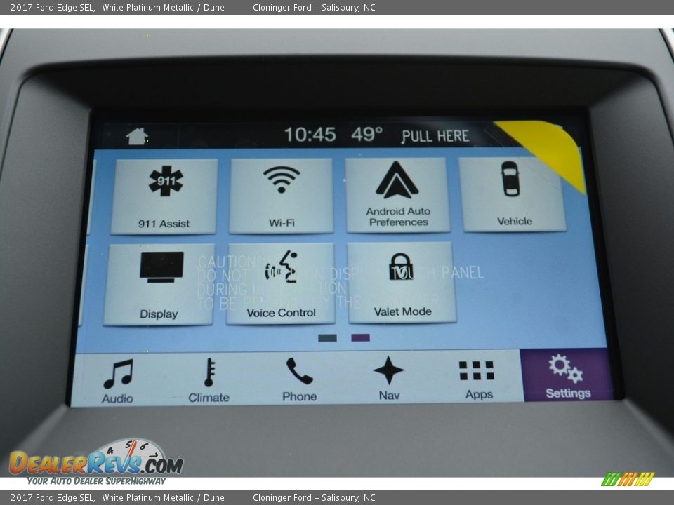 2017 Ford Edge SEL White Platinum Metallic / Dune Photo #13