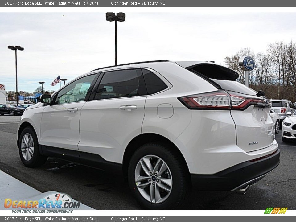 2017 Ford Edge SEL White Platinum Metallic / Dune Photo #23