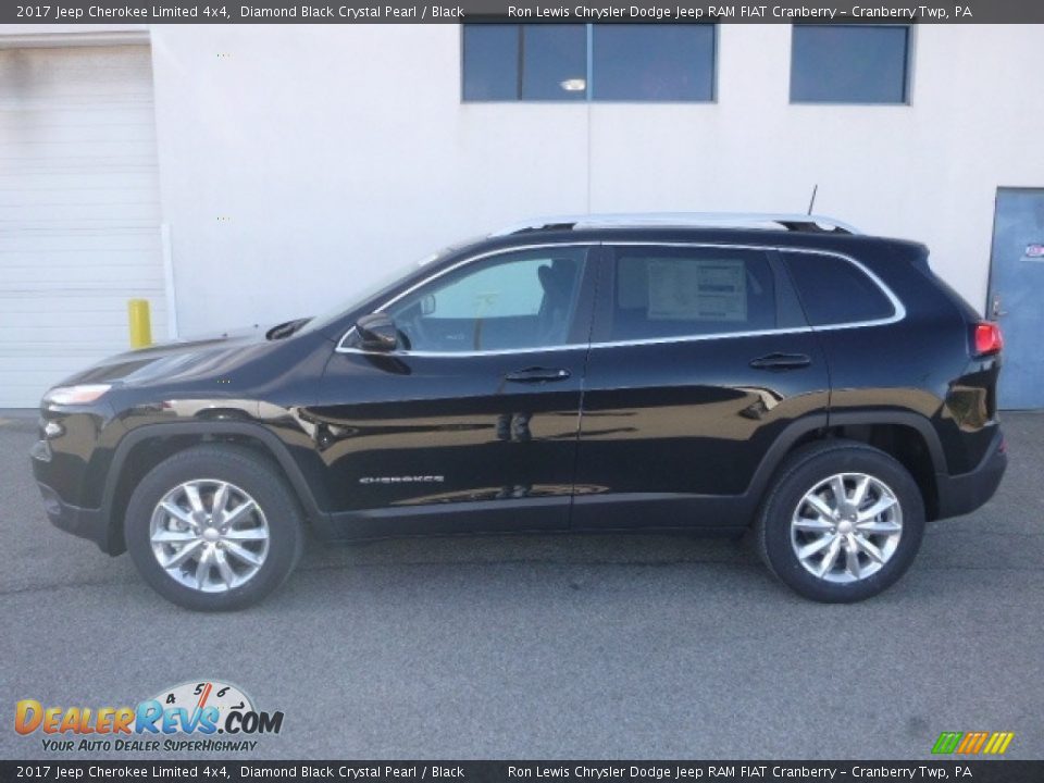 2017 Jeep Cherokee Limited 4x4 Diamond Black Crystal Pearl / Black Photo #2