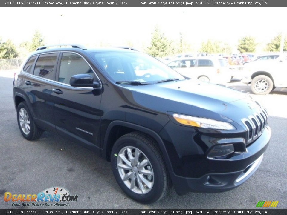 2017 Jeep Cherokee Limited 4x4 Diamond Black Crystal Pearl / Black Photo #6