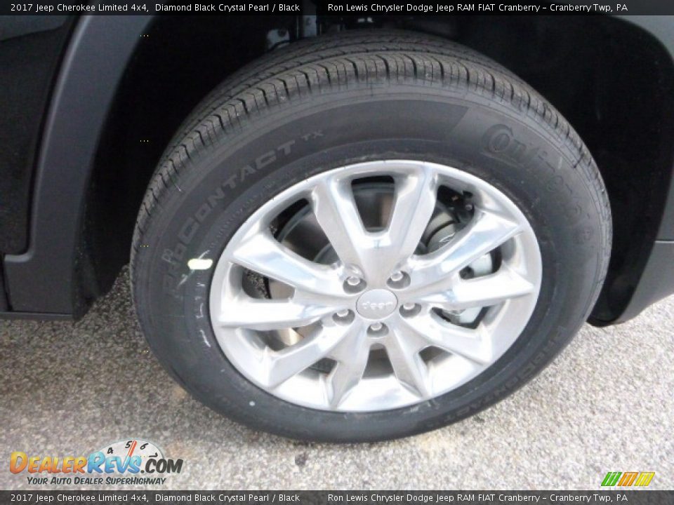 2017 Jeep Cherokee Limited 4x4 Diamond Black Crystal Pearl / Black Photo #8