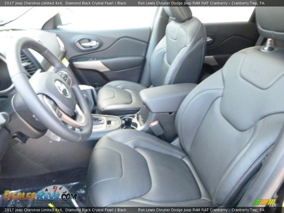 2017 Jeep Cherokee Limited 4x4 Diamond Black Crystal Pearl / Black Photo #12