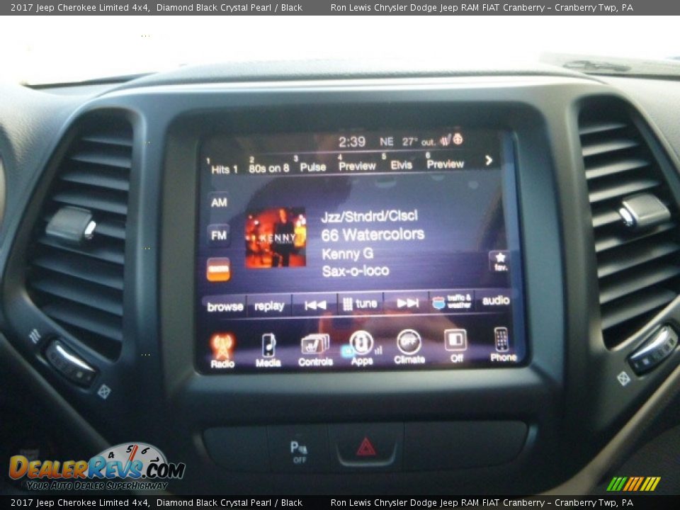 2017 Jeep Cherokee Limited 4x4 Diamond Black Crystal Pearl / Black Photo #16