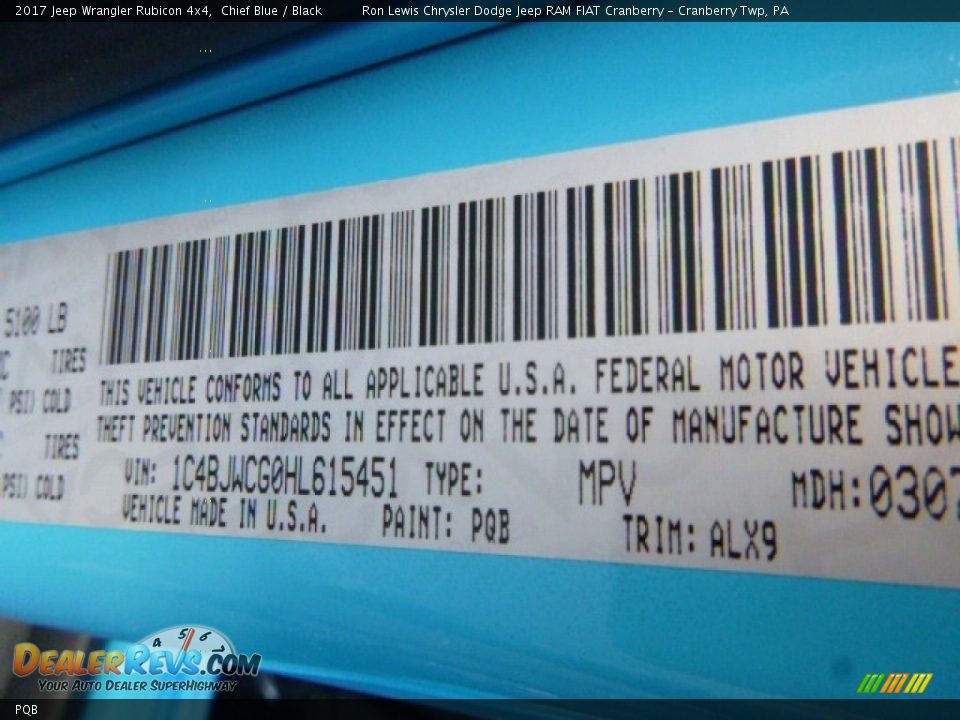 PQB - 2017 Jeep Wrangler