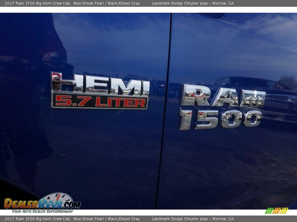 2017 Ram 1500 Big Horn Crew Cab Blue Streak Pearl / Black/Diesel Gray Photo #6
