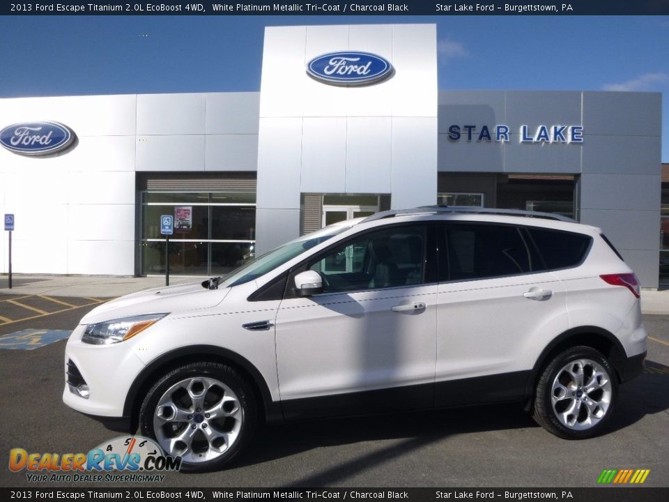 2013 Ford Escape Titanium 2.0L EcoBoost 4WD White Platinum Metallic Tri-Coat / Charcoal Black Photo #1
