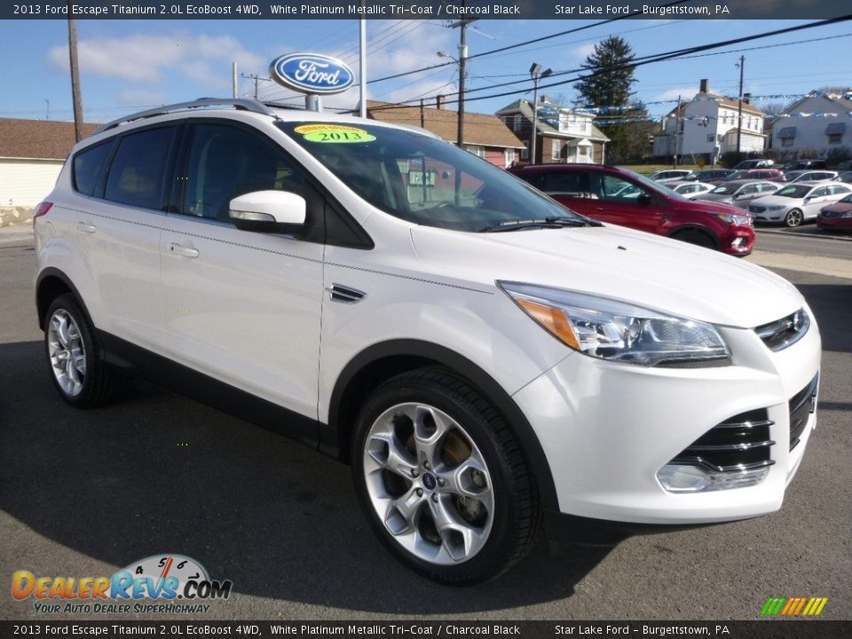 2013 Ford Escape Titanium 2.0L EcoBoost 4WD White Platinum Metallic Tri-Coat / Charcoal Black Photo #3