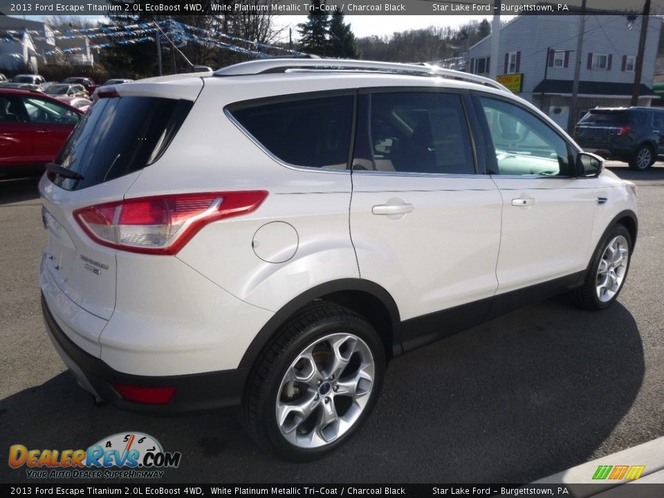 2013 Ford Escape Titanium 2.0L EcoBoost 4WD White Platinum Metallic Tri-Coat / Charcoal Black Photo #5