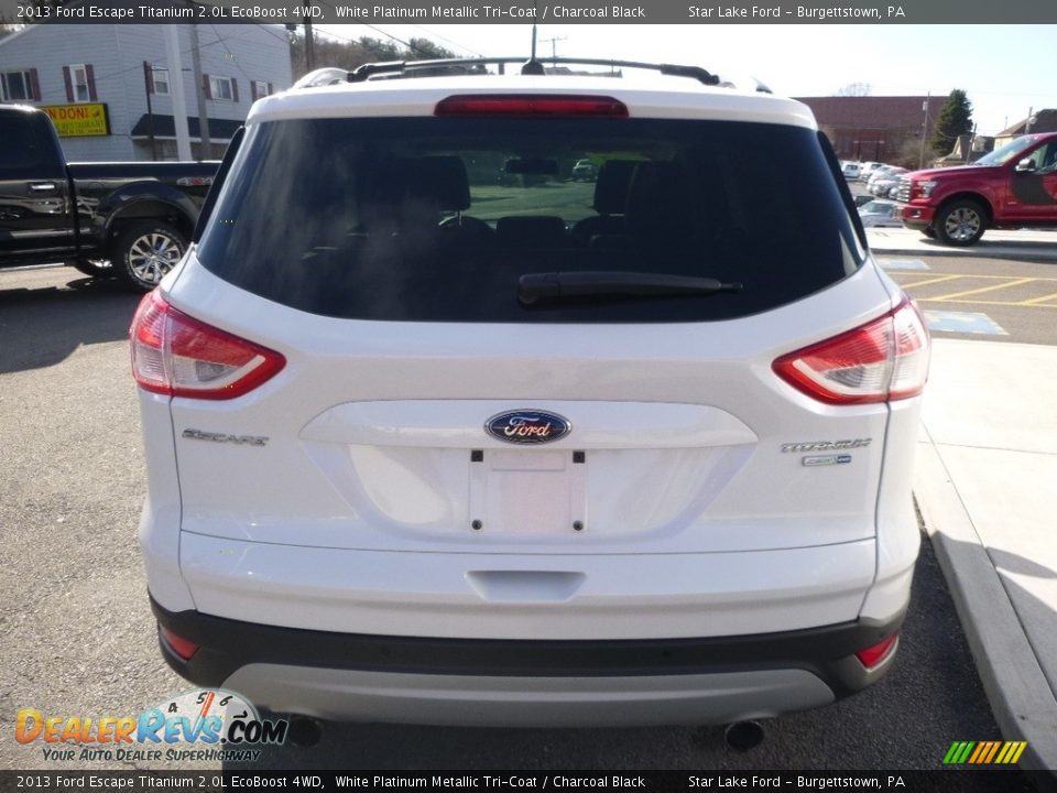 2013 Ford Escape Titanium 2.0L EcoBoost 4WD White Platinum Metallic Tri-Coat / Charcoal Black Photo #6