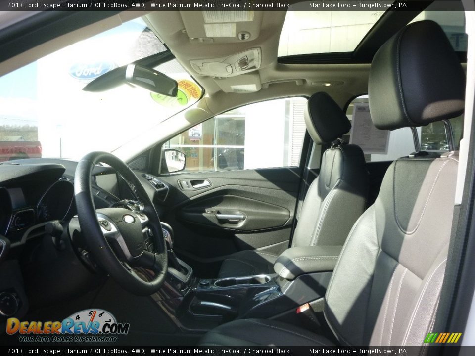 2013 Ford Escape Titanium 2.0L EcoBoost 4WD White Platinum Metallic Tri-Coat / Charcoal Black Photo #9