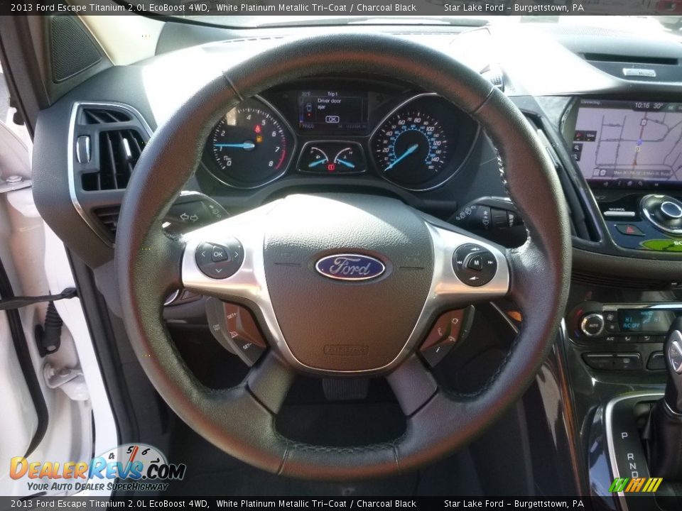 2013 Ford Escape Titanium 2.0L EcoBoost 4WD White Platinum Metallic Tri-Coat / Charcoal Black Photo #17
