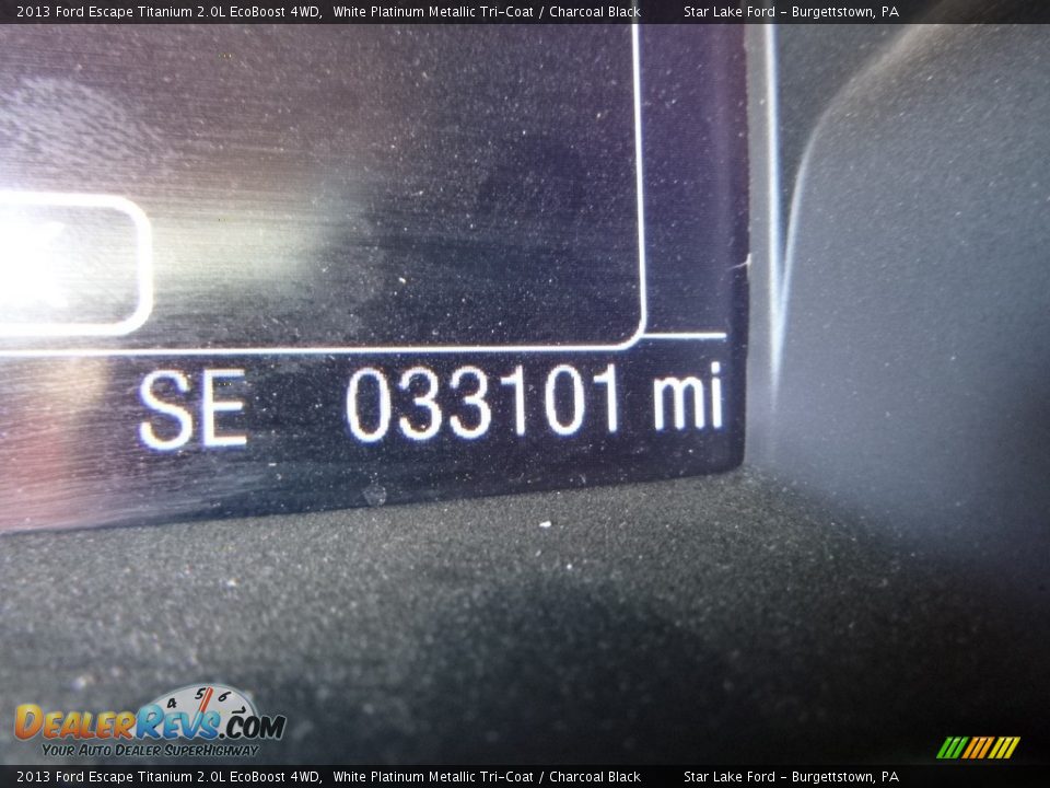 2013 Ford Escape Titanium 2.0L EcoBoost 4WD White Platinum Metallic Tri-Coat / Charcoal Black Photo #20