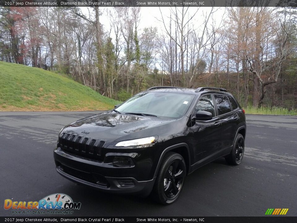 2017 Jeep Cherokee Altitude Diamond Black Crystal Pearl / Black Photo #2