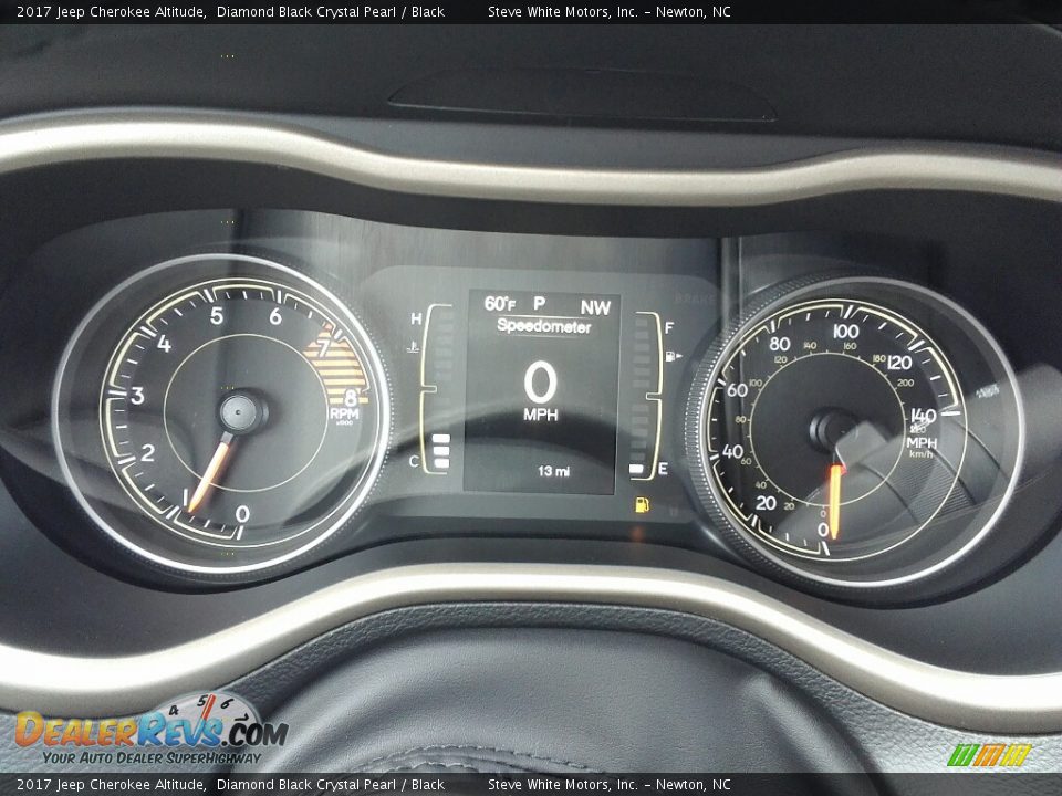 2017 Jeep Cherokee Altitude Diamond Black Crystal Pearl / Black Photo #12