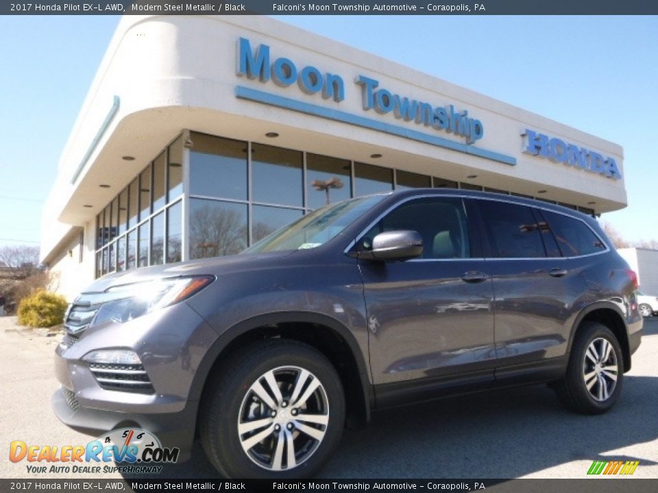 2017 Honda Pilot EX-L AWD Modern Steel Metallic / Black Photo #1