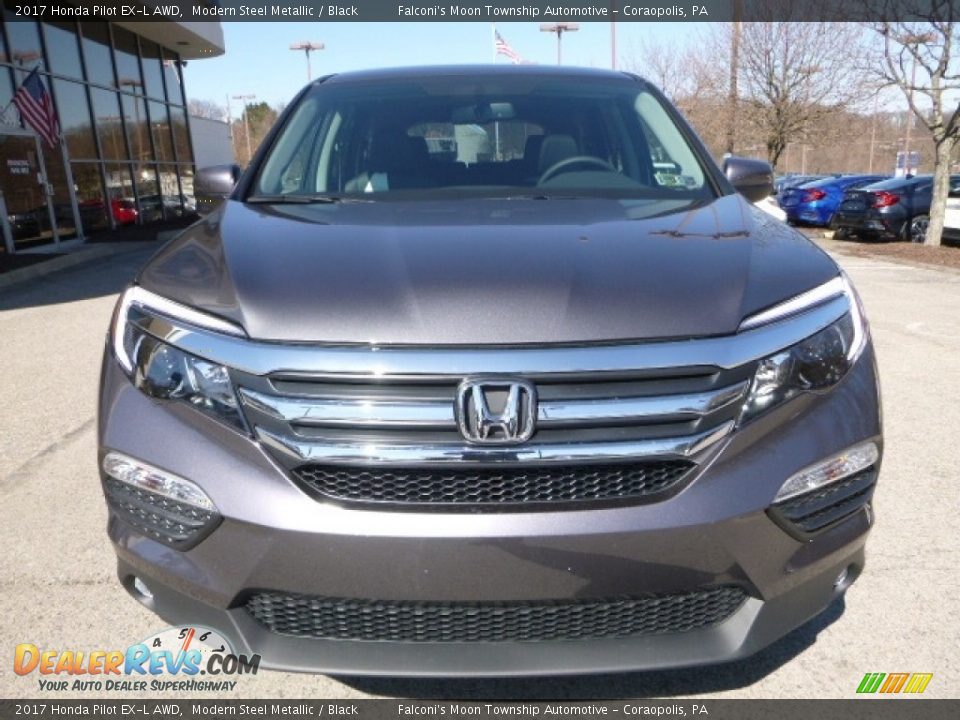 2017 Honda Pilot EX-L AWD Modern Steel Metallic / Black Photo #6