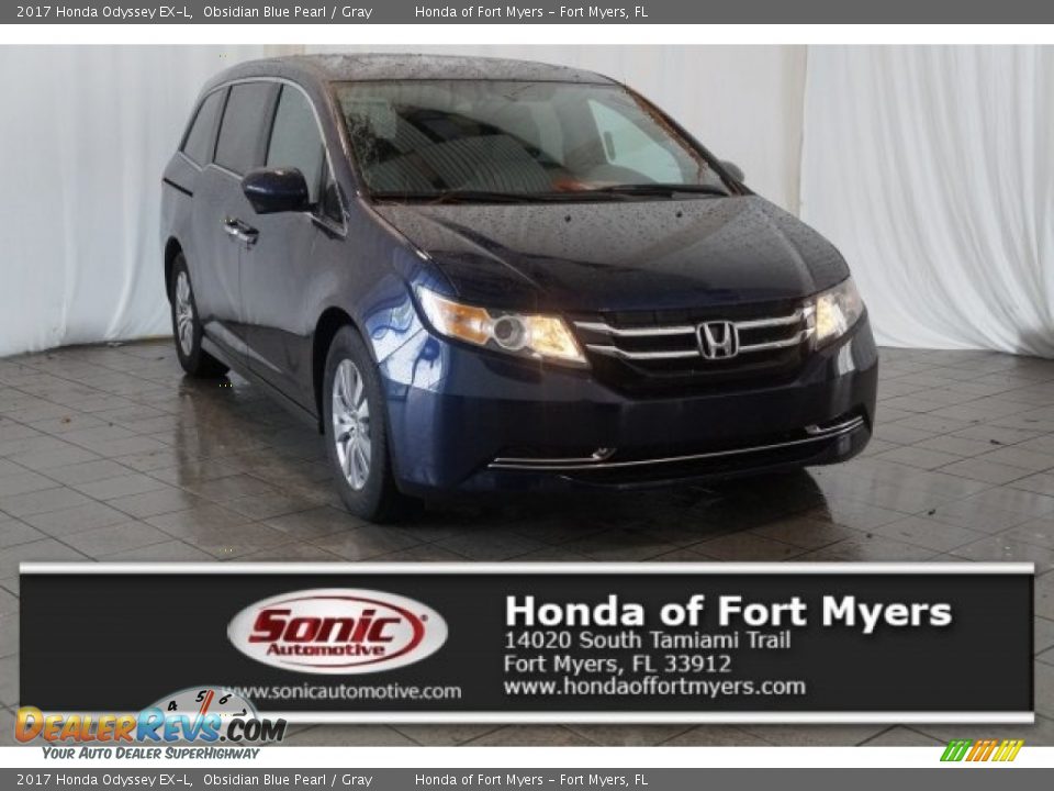 2017 Honda Odyssey EX-L Obsidian Blue Pearl / Gray Photo #1