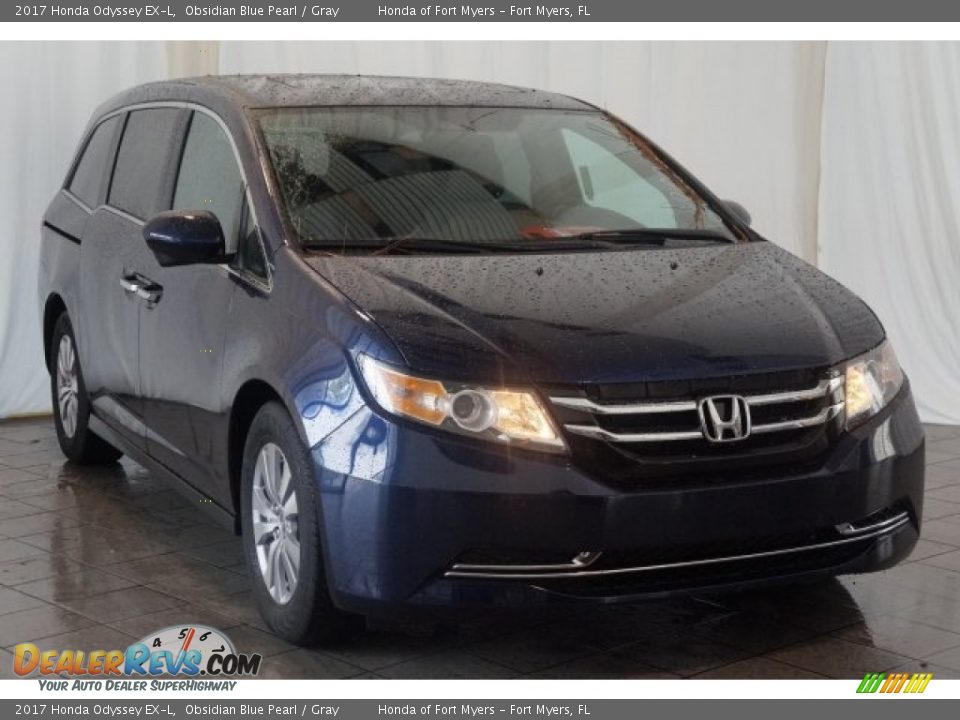 2017 Honda Odyssey EX-L Obsidian Blue Pearl / Gray Photo #2