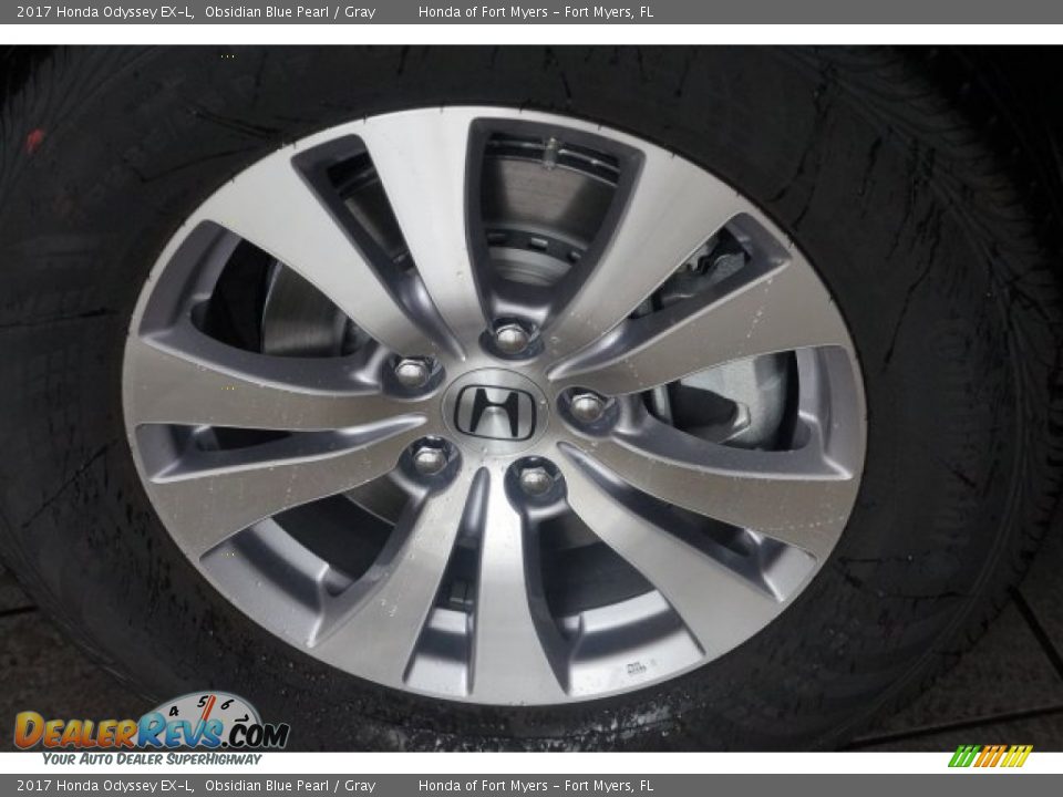 2017 Honda Odyssey EX-L Obsidian Blue Pearl / Gray Photo #4