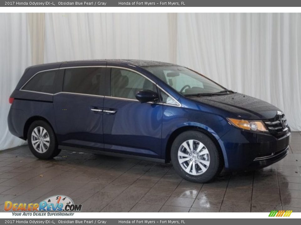 2017 Honda Odyssey EX-L Obsidian Blue Pearl / Gray Photo #5