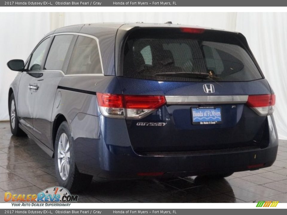 2017 Honda Odyssey EX-L Obsidian Blue Pearl / Gray Photo #6