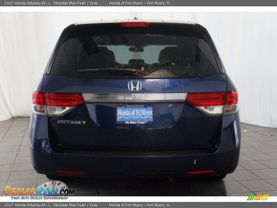 2017 Honda Odyssey EX-L Obsidian Blue Pearl / Gray Photo #7